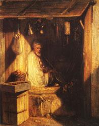 Alexandre Gabriel Decamps Turkish Merchant smoring in His shop France oil painting art